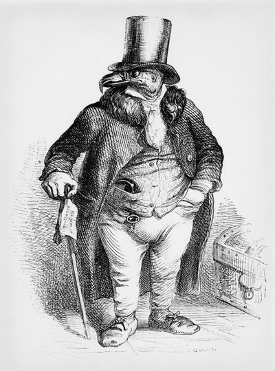 The Proprietor as Sir Vulture, caricature from 